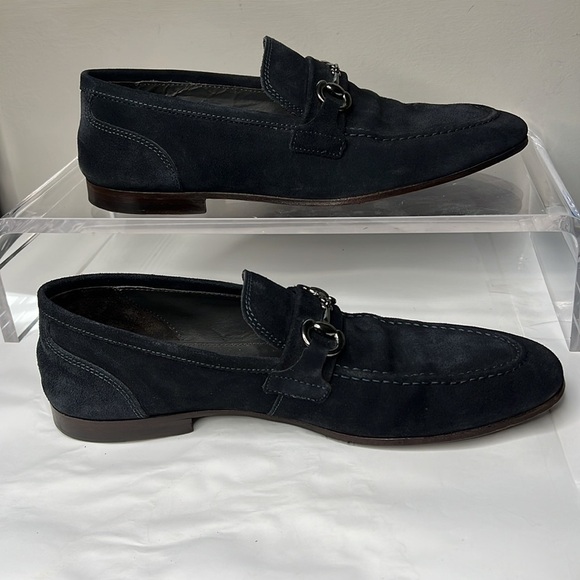 To Boot New York Sz 10 Dark Navy Blue Suede Slip On Loafers Shoes